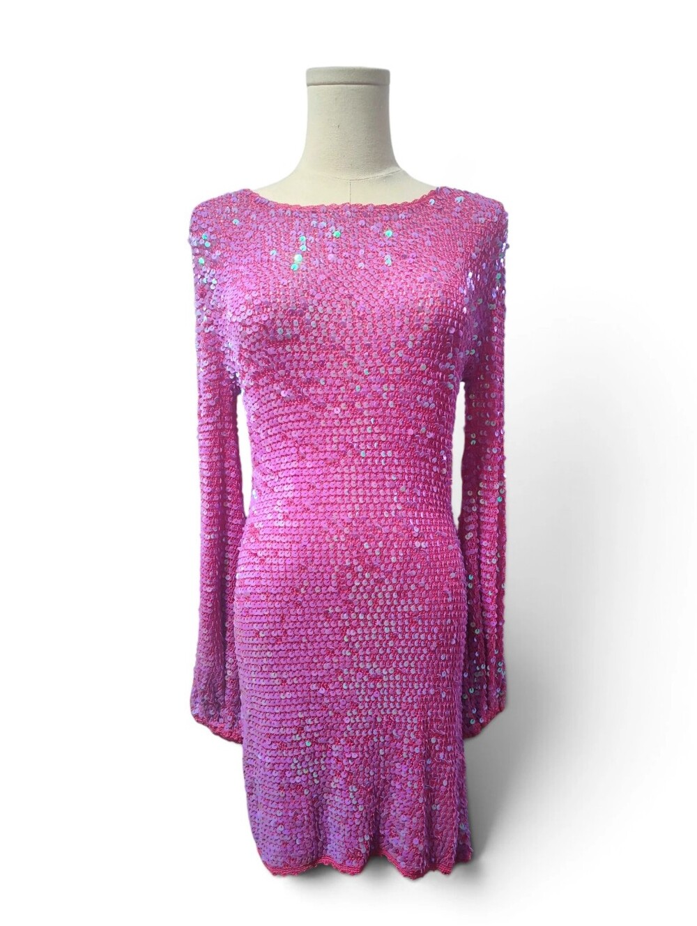 Retrofete Tara Sequin Mini Dress Womens Size Medium Large - Bold Colors - Party - Picture 4 of 12